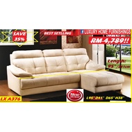 LX A376 L, 2  SEATER + L, TRENDY CASA LEATHER SOFA SET, RM 4,789 SAVE 35% EXPORT SERIES COLOR COULD CHOOSE