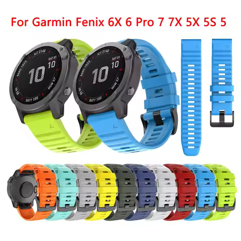20 22 26MM Silicone Strap for Garmin Fenix 6 Pro 6X 6X 7 7X 7S Pro Fenix 8 5X 5 5s Plus Epix Gen2 96