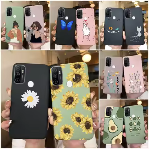 For OPPO A53S 2020 Case Cartoon Coque Heart Painted Silicone Phone Back Cover For oppo a53s A 53s A5