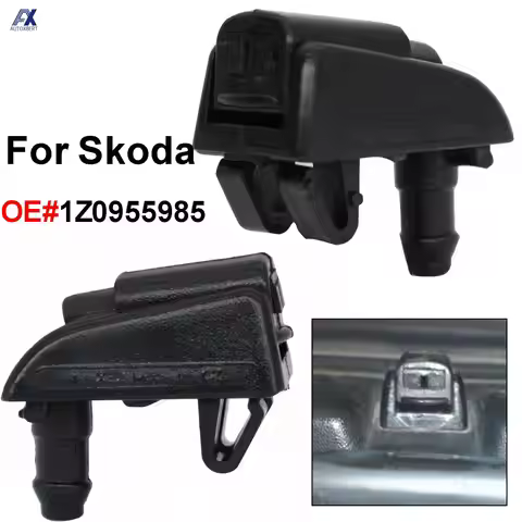 Pair Front Windscreen Windshield Washer Jet Nozzles Set For Skoda Octavia 1Z 5E A5 A7 2005 - 2016
