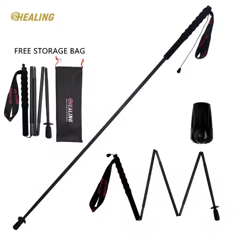 Trekking Poles City Walking Sticks-Carbon Fiber Lightweight 5 sections Folding poles Hiking Poles Ru