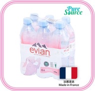 evian - Evian 法國天然礦泉水 500ml x 6支裝- Evian 伊雲 #因應不同批次, 包裝或會有機會印有"PURE"字樣