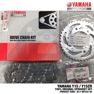 YAMAHA Y15 Y15ZR 100% ORIGINAL SPROCKET SET DRIVE CHAIN KIT SPOKET CHAIN RANTAI B17-WF542-00