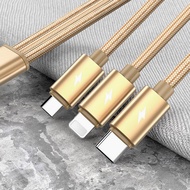 Fast charging cable - 3 in 1 charging cord|Multi-purpose charging cord 1.2M long