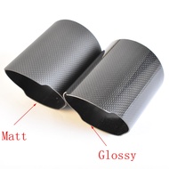 1PC Car Universal Case Matt Glossy Exhaust Tip housing Straight Edge Carbon Fiber Exhaust Muffler Pi
