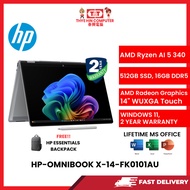HP-OMNIBOOK X-14-FK0101AU-SVR-AMDRYZENAI5-340,16GBR5OB,512GBSSD,AMDRADEON,14''WUXGA,W1164,2YRS,H&S