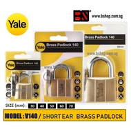 YALE BRASS PADLOCK V140 SERIES SHORT SHANK 30MM TO 70MM