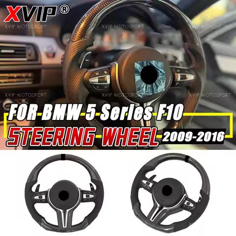 XVIP F Series M6 Carbon Fiber Steering Wheels W/Airbag For BMW 5 Series F10 09-16 F11 F06 F07 GT F12