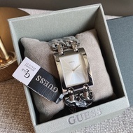 👑ของแท้ 100%👑 นาฬิกาข้อมือ สีเงินสายโซ่ GUESS  Women's Silver Tone Link Chain Bracelet  Watch W1117L1