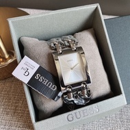 👑ของแท้ 100%👑 นาฬิกาข้อมือ สีเงินสายโซ่ GUESS  Women's Silver Tone Link Chain Bracelet  Watch W1117L