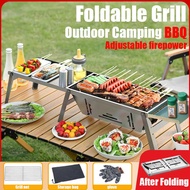 LY Foldable Grill Portable Outdoor Barbeque BBQ Grill Non-Stick 304 Stainless Barbeque Charcoal Gri
