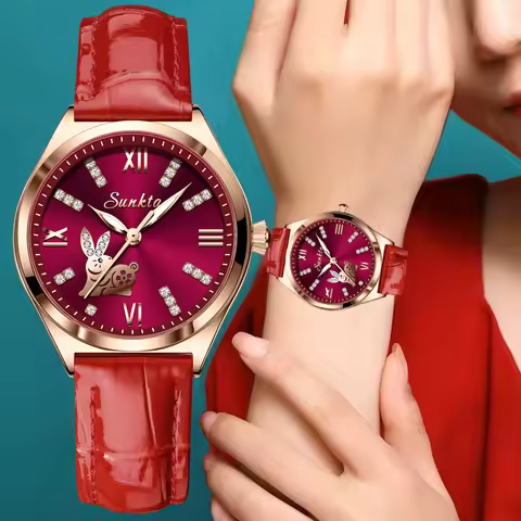 SUNKTA Women Watch Creative Zodiac dial Design Luminous Ladies Wristwatch Luxury Female Bracelet Wat