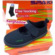 [Hot Sales]SPAKO Kasut Sekolah Rendah Perempuan Kasut Hitam／Primary School Girls Black Shoes FREE SOCKING 017
