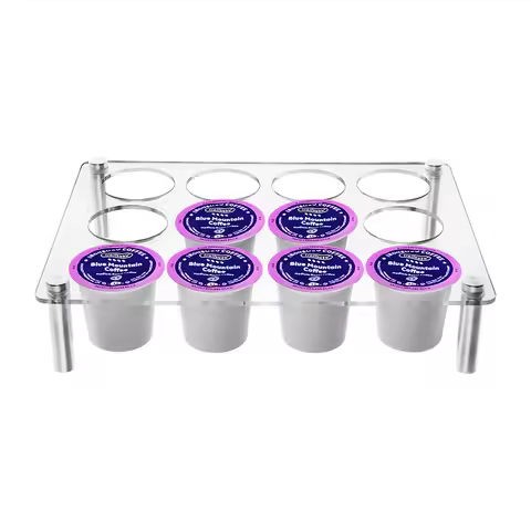 12-Slot Flat Acrylic Coffee Pod Holder Coffee Capsule Storage Great For Use On Countertop Drawer Com