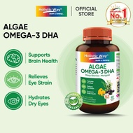 Holistic Way Algae Omega-3 DHA-60 Capsules | Eye Moist | Relieves Eye Strain & Dry Eyes | Supports B