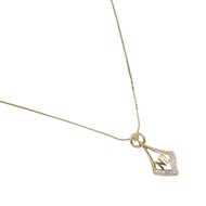 二手NINA RICCI NR 標誌項鍊，鍍金鑲水鑽，約 5.2 克，NR 標誌，女士款。