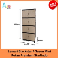AUFA SURABAYA  Lemari Blackstar 4 Susun Mini Rotan Premium Starlindo / lemari susun plastik 4 susun 