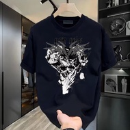 KEMEJA Black and White Graffiti Skull Long Sleeve T-Shirt, T-Shirt Oversized WhitePOLO with Abstract