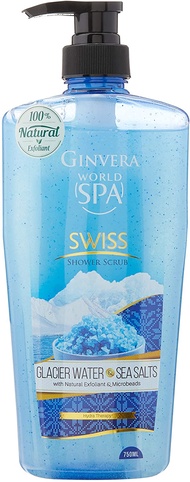Ginvera World Spa Glacier Water and Sea Salt Shower Scrub, 750ml