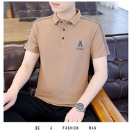 Ice Silk Polo Men's Short-Sleeved t-Shirt Polo Shirt Summer Men's Business Polo Shirt Fashion Men's t-Shirt Men's Slim-fit Shirt Men's Top Men's Lapel Polo Embroidered