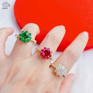 Orin N963 high-quality small flower multicolored stone women's ring Cincin Perempuan Cincin Titanium