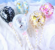 Cake Topper Balon Latex Confetti/HAPPY CAKE TOPPER CONFETI BALON UNICORN BIRTHDAY CAKE HIASAN KUE U