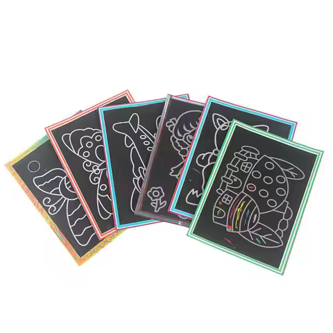 2Pcs Colorful scratch Drawing paper Sand painting puzzle learning education classic toys for 2-8 yea