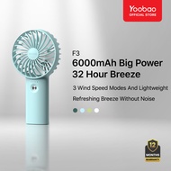 Yoobao F3 Portable Rechargeable Hand Held Mini Fan (3000mAh &6000mAh)