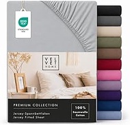 VelvetHome Fitted Sheet 200x220 cm, 100% combed cotton, Made in EU, 165 g/m², Bed Sheet 200 x 220 to