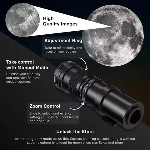 Lightdow 420-800mm f/8.3 Manual Telephoto Zoom Lens for Canon R R3 R5 R6 R10 R100 Nikon Z5 Z9 Z30 So