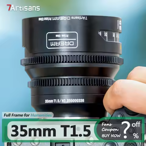 7artisans 35mm T1.5 Full Frame Camera Cine Lens for Street Portrait Photography with Sony FE Canon R