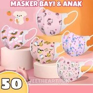 READY STOCK masker bayi duckbill 50 pcs / masker anak duckbill 3ply 50