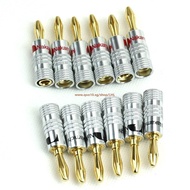 12x 24k Gold Nakamichi Speaker Banana Plug Connector Adapter