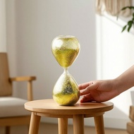 Hourglass with Glitter Sand Transparent Glass Hourglass Sandglass Clear Sand Clock Minimalist for De