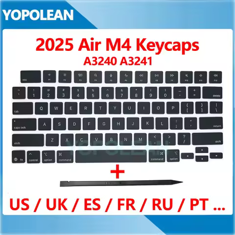 New A3240 A3241 Keycaps For Macbook Air Retina M4 13.6" 15.3" Keys Key Cap US UK Russian Spain Layou