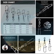 GANTUNGAN Swivel fishing pin swivel galatama rolling snap fishing pin kili kili fishing swivel fishi