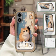 Silicone Kickstand Phone Case For ZTE Blade A35e 6GB RAM 64GB 3D Embroidery Back Cover Phone Holder 