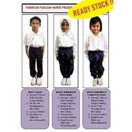 *READY STOCK*T-shirt Pra Sekolah Berkolar School Uniform (Uniform Putih Pra Lengan Pendek Panjang) F