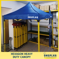 HEXAGON HEAVY DUTY CANOPY/ FOLDING CANOPY/ FOLDING TENT/ KANOPI BAZAR/ FULL SET PAYUNG NIAGA KANOPI/ KAKI BESI TEBAL