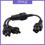 QUU 0 3Meter Computer Power Splitter Cable IEC320 C6 Male To 2XC5 Female For Efficient Energy Distri