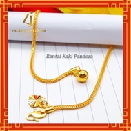 Rantai Gelang Kaki Pandora Padu Emas 916 | 22K Gold Solid Anklet