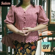 ATASAN BLUS KATUN KANCING HIDUP/baju wanita gereja