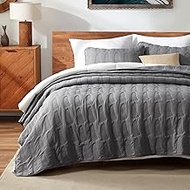 SLEEP ZONE Quilt Sets, King Size Bedspread Bed Coverlets for All Season - Washed Quilt Set - Lightwe