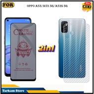 2IN1 Tempered Glass Oppo A53/A53 5G/A53S 5G Anti-Scratch Glass Full Cover Screen Protector Elegant