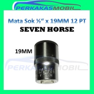 MATA SEVEN HORSE 1/ 2" x 19mm 19 mm CRV PT 12PT PT12 Socket Wrench