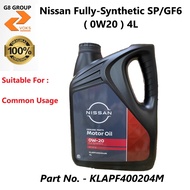 Nissan Fully Synthetic 0W20 Engine Oil 4L SN/GF-5 ( KLAPF400204M )