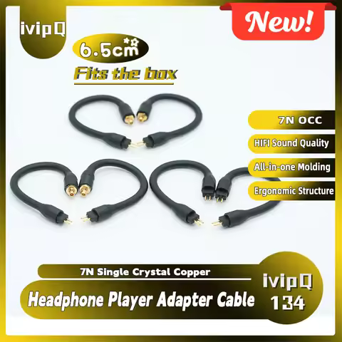 ivipQ HiFi 7N OCC IEM Conversion Cable 2PIN to 2Pin 0.78 MMCX IE90 Connector for TRN VX BA8 v90 V80 