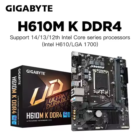 GIGABYTE H610M-K D4 Motherboard Intel H610 Socket LGA1700 DDR4 64GB PCI-E 3.0 M.2 SATA III USB3.2 H6
