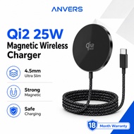 Anvers 25W Wireless Charger Magnetic Charging Pad Qi2.2 Fast iPhone Charger