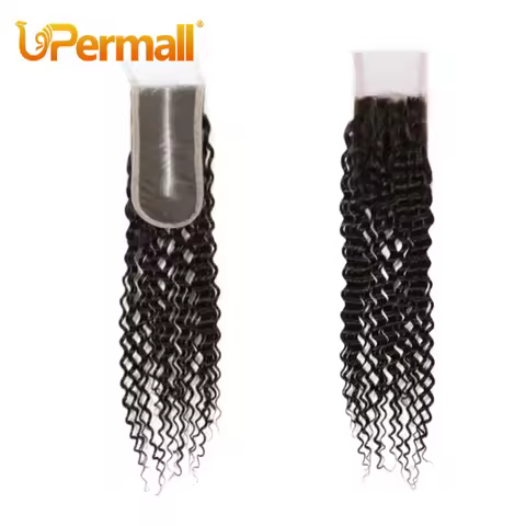 Upermall Kim 2x6 Jerry Curly Swiss Transparent Lace Closure Kinky Straight Loose Deep Water Wave Rem